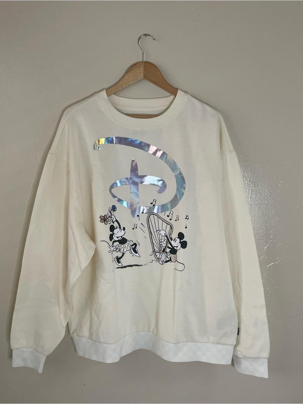 Disney X Vans Ivory Long Sleeve Oversized Graphic Sweatshirt